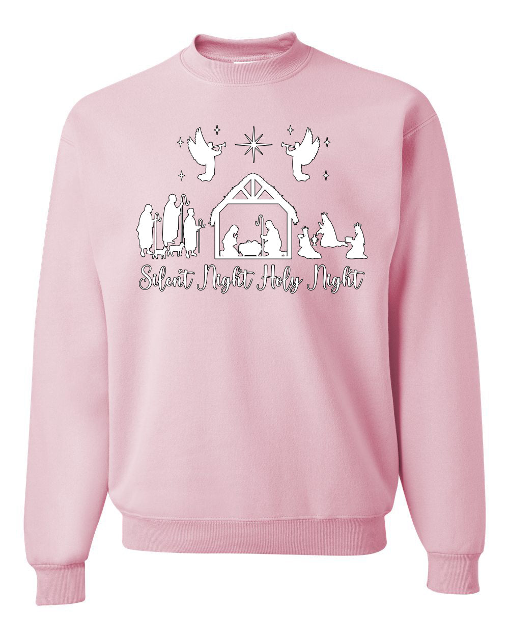 Silent Night Holy Night Religious Jesus Christmas Unisex Crewneck Sweatshirt