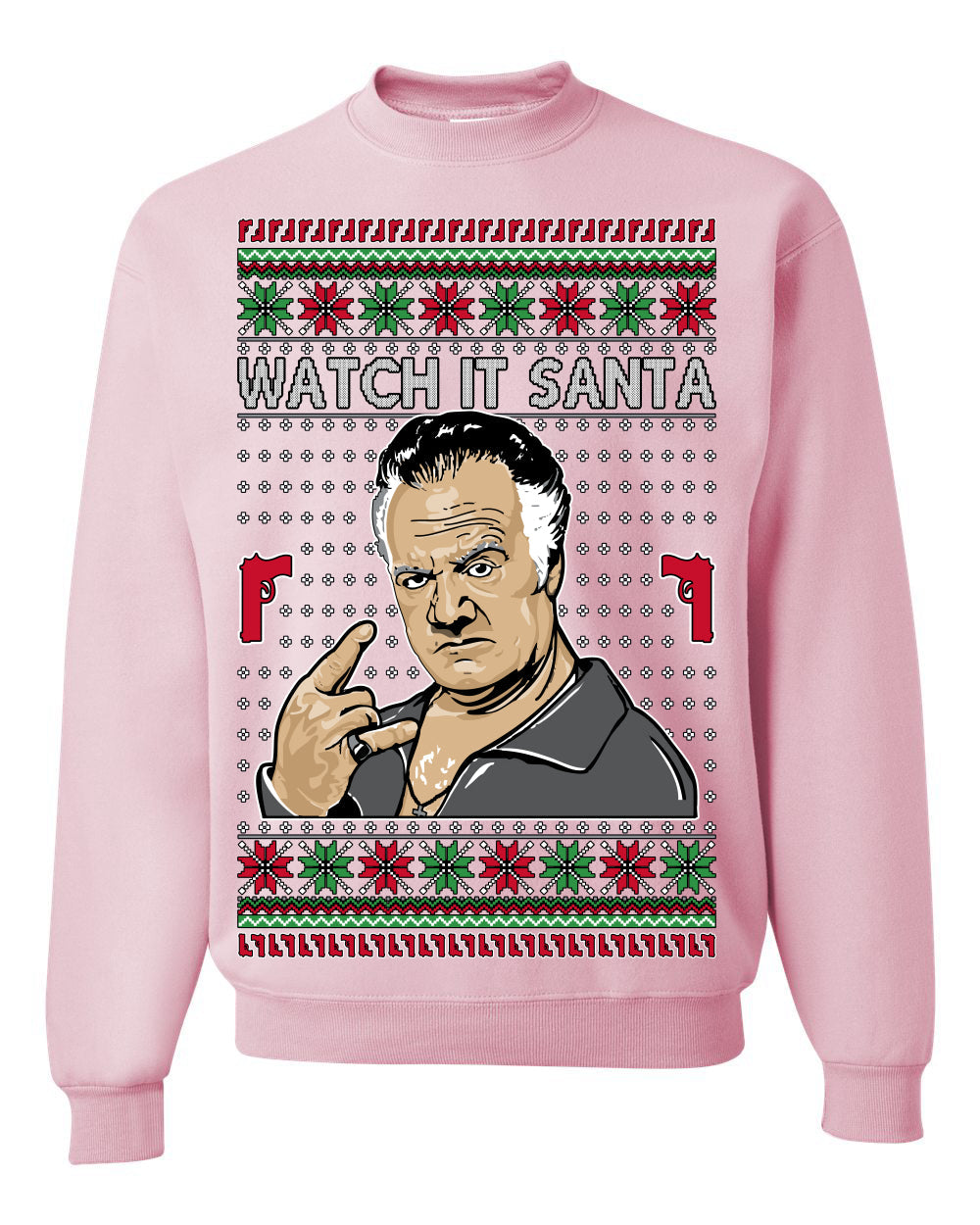 Watch It Santa Funny Paulie Italian Mafia TV Show Ugly Christmas Sweater