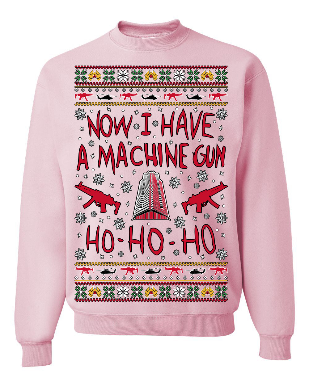 Now I Have a Machine Gun Ho Ho Ho Nakatomi Die Hard McClane Classic 80s Xmas Movie Ugly Christmas Sweater Crewneck Sweatshirt