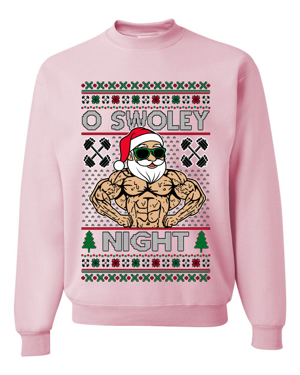 O Swoley Night, Exercise and Fitness Enthusiast, Ugly Christmas Unisex Sweater, Crewneck Sweatshirts