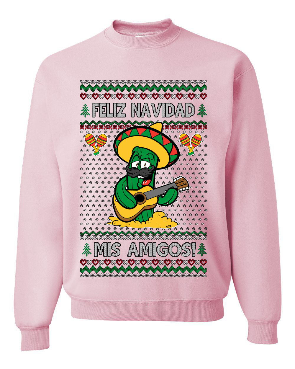 Feliz Navidad Mis Amigos!, Ugly Christmas Unisex Sweater, Crewneck Sweatshirts
