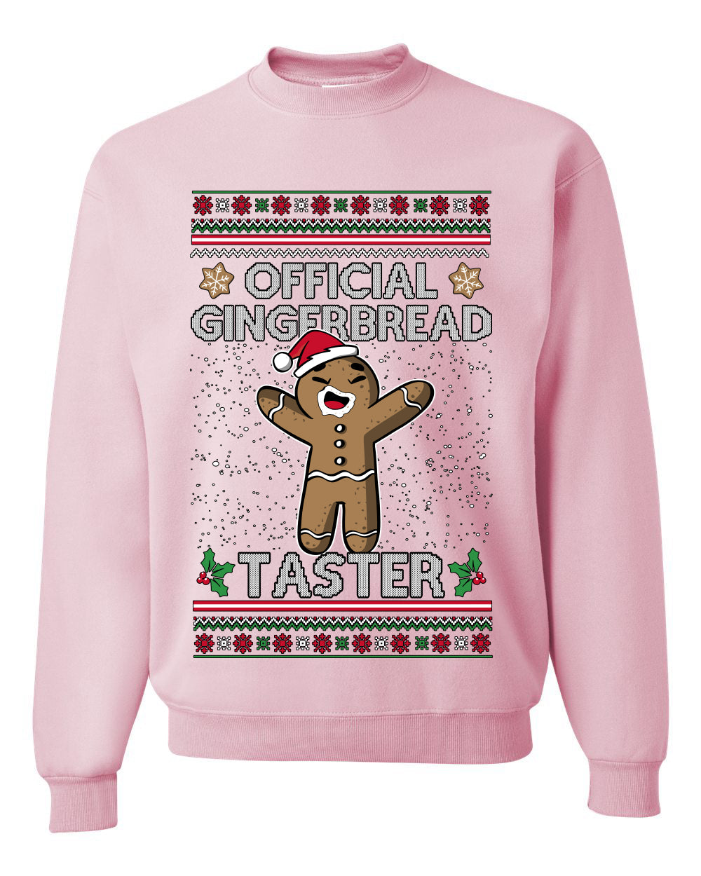 Official Gingerbread Taster, Unisex Ugly Christmas Crewneck Sweatshirts