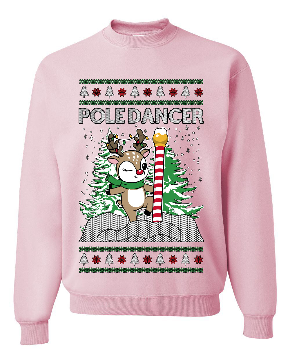 Pole Dancer, Unisex Ugly Christmas Sweater Crewneck Sweatshirts