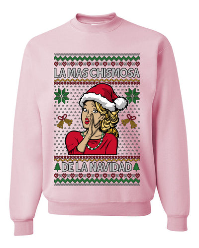 La Mas Chismosa De La Navidad, Unisex Ugly Christmas Sweater, Crewneck Sweatshirts