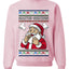 Seazyns Greeting Santa Packing Lip Pouch, Unisex Ugly Christmas Sweater Crewneck Sweatshirts