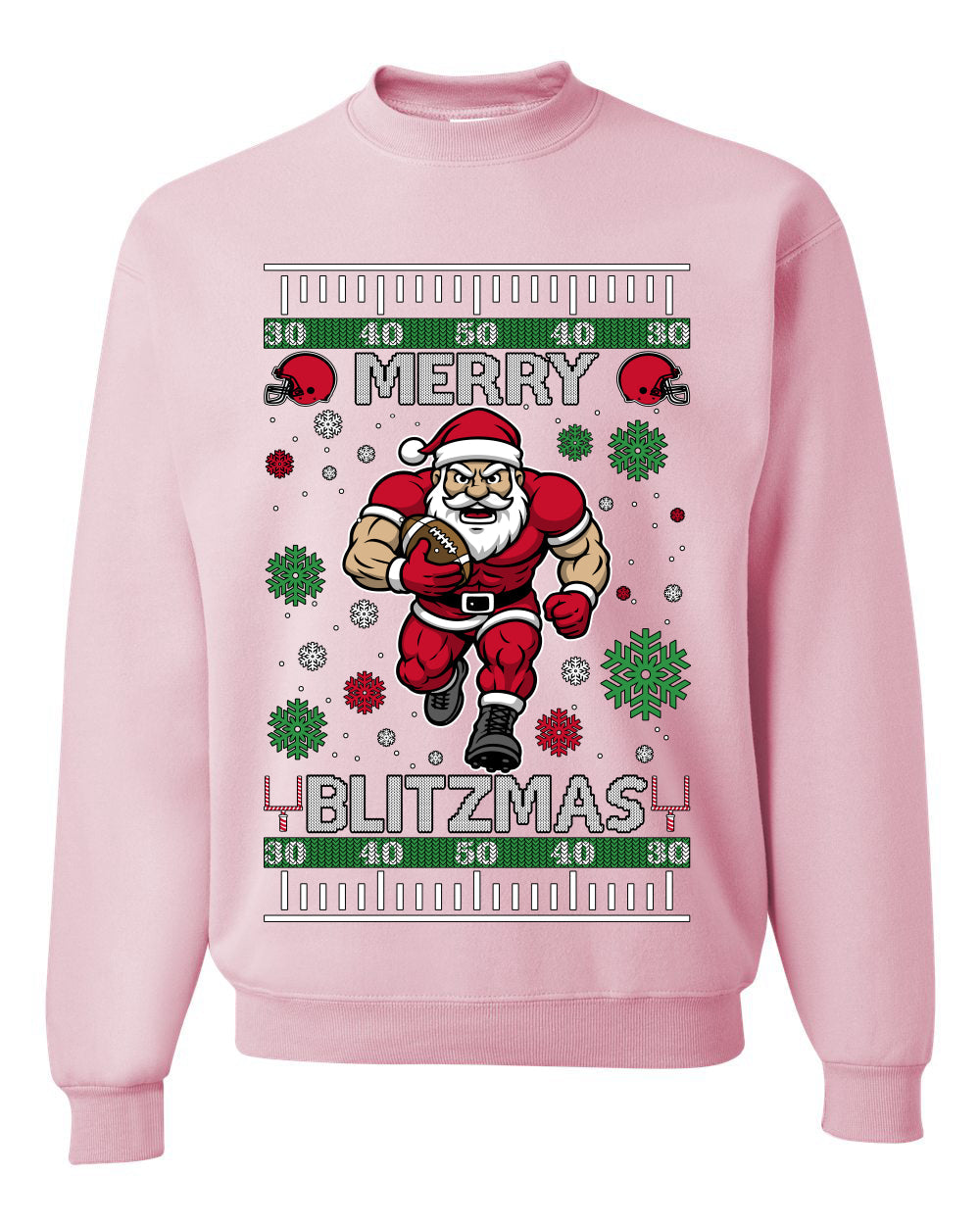 Merry Blitzmas, Football Christmas Sweater Design, Unisex Ugly Christmas Sweater Crewneck Sweatshirts