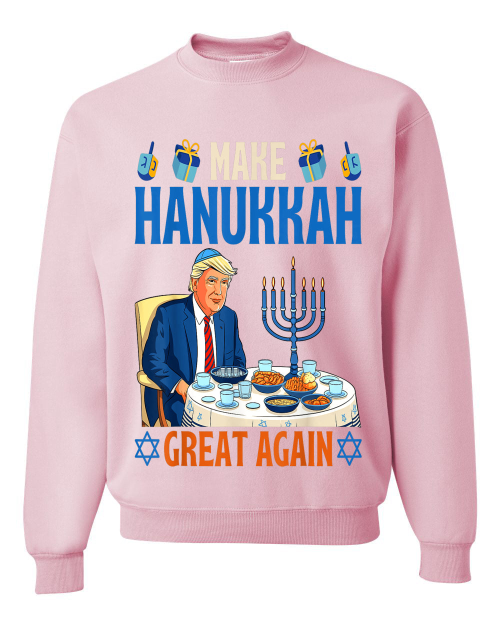 Make Hanukkah Great Again, Unisex Ugly Christmas Sweater Crewneck Sweatshirts