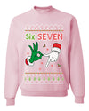 6 7 Christmas Hands, Unisex Ugly Christmas Sweater Crewneck Sweatshirts