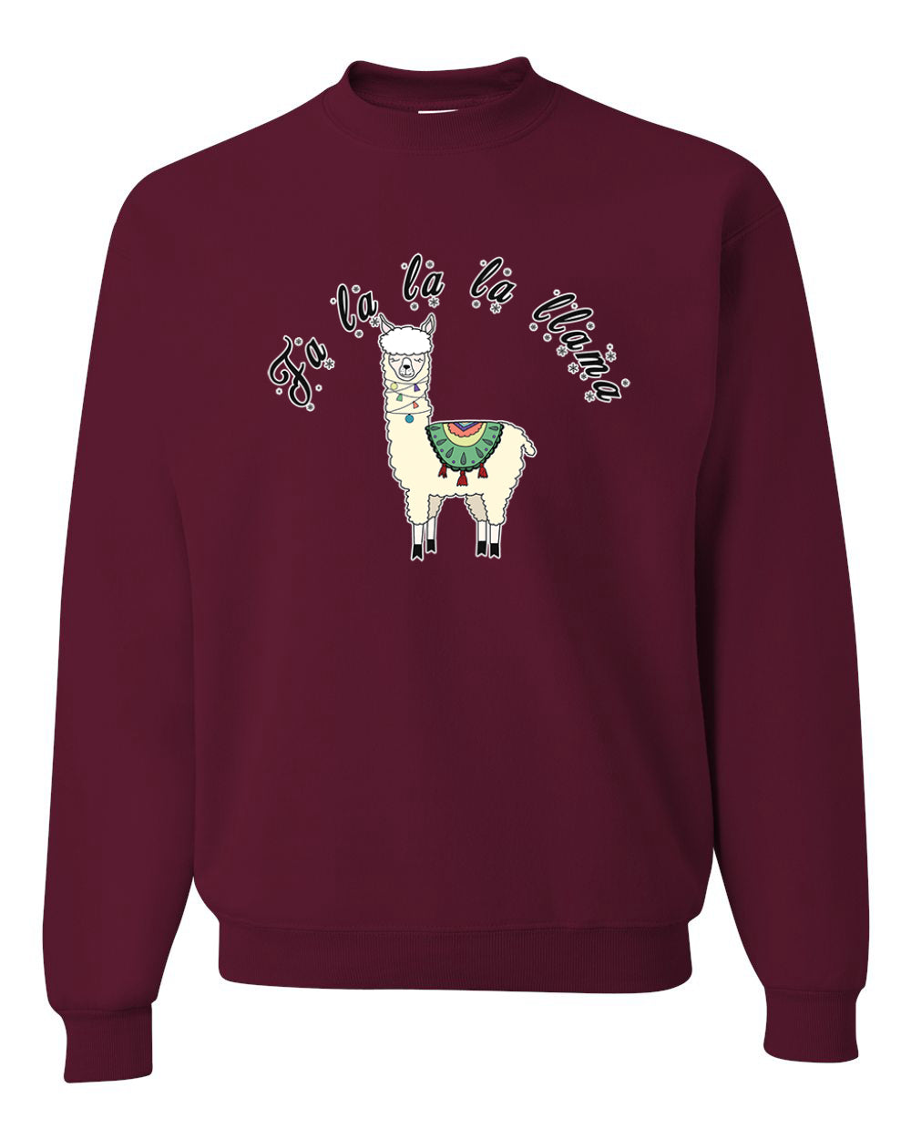 Fa la la la llama Xmas Ilama Merry Christmas Unisex Crewneck Graphic Sweatshirt