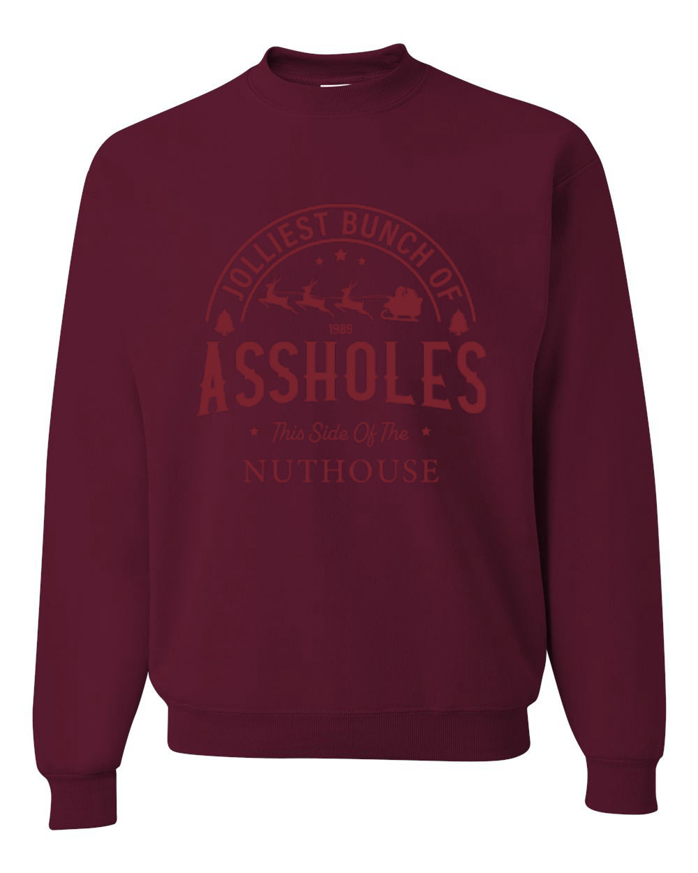 Jolliest Bunch of Assholes, Funny Christmas Design, Unisex Christmas Sweater, Crewneck Sweatshirts