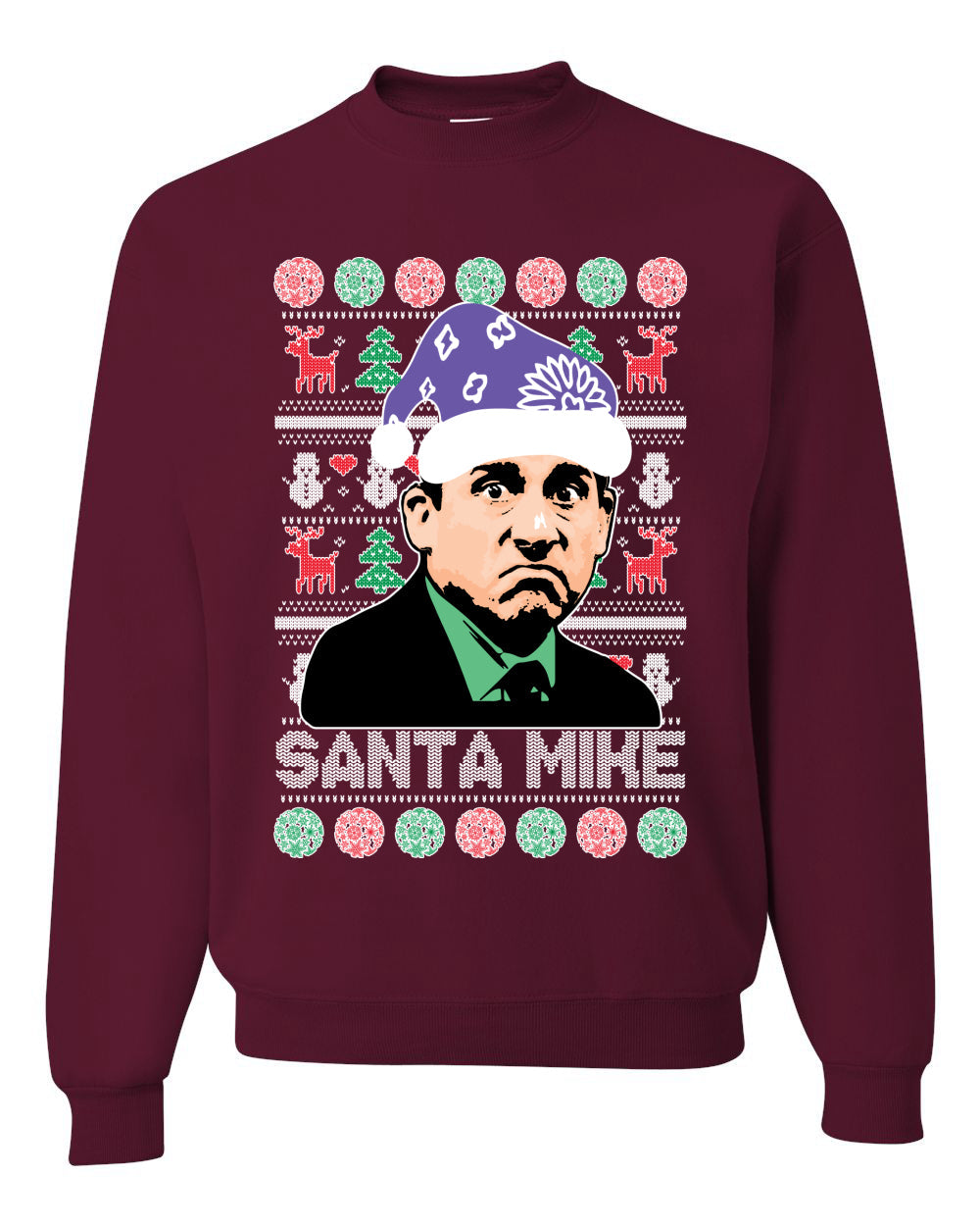 Santa Mike Michael Scott The Office Merry Ugly Christmas Sweater Unisex Crewneck Graphic Sweatshirt