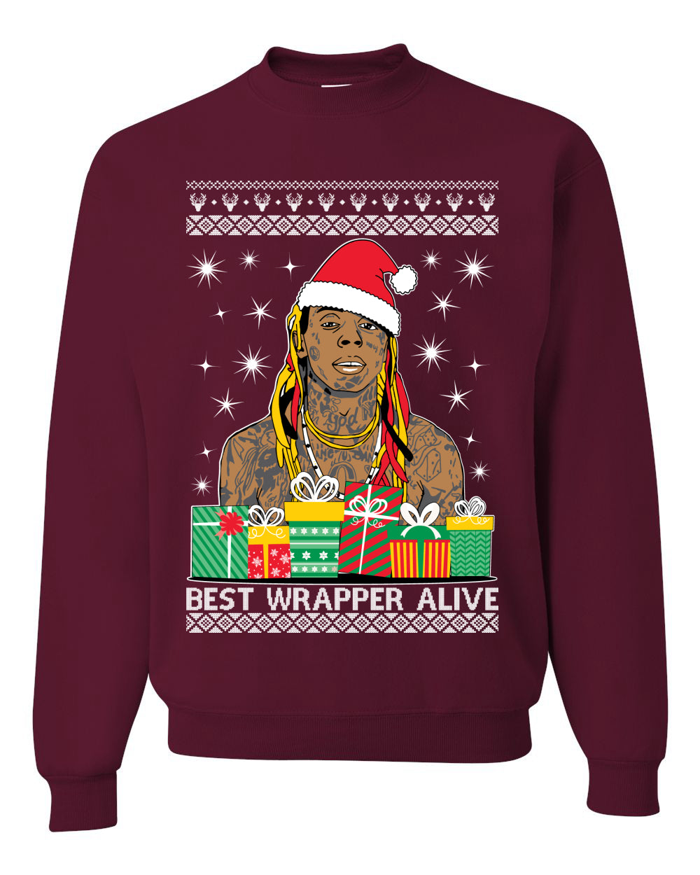 Favorite Wrapper Lil Wayne  Ugly Christmas Sweater Unisex Crewneck Sweatshirt