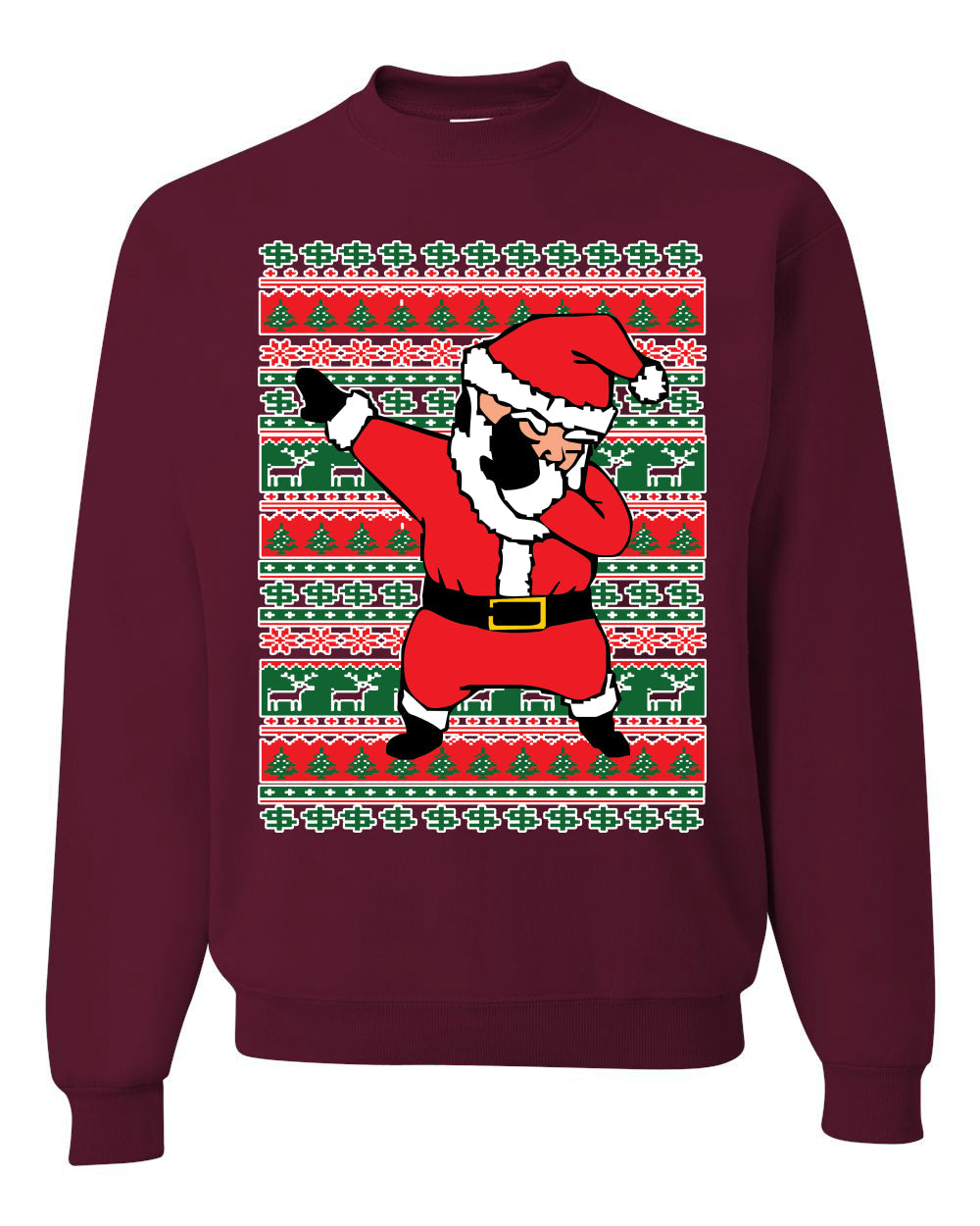 Dabbing Gold Belt Santa Ugly Christmas Sweater Unisex Crewneck Sweatshirt