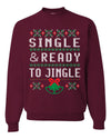 Single and Ready to Jingle Merry Ugly Christmas Sweater Unisex Crewneck Graphic Sweatshirt