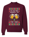 It's The Most Wonderful Time for a Beer Merry Ugly Christmas Sweater Unisex Crewneck Graphic Sweatshirt