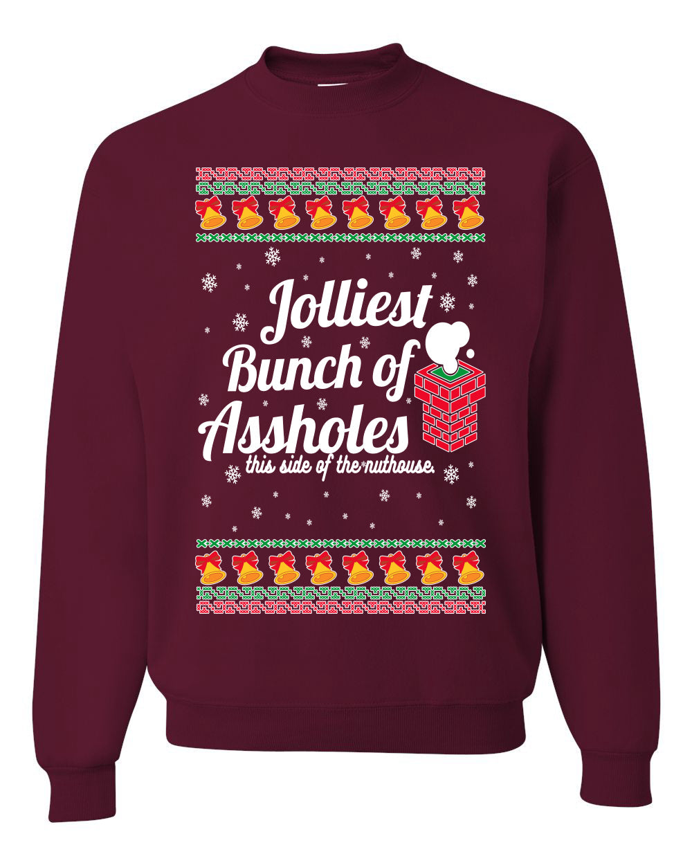 Jolliest Bunch of Assholes Xmas Movie Merry Ugly Christmas Sweater Unisex Crewneck Graphic Sweatshirt