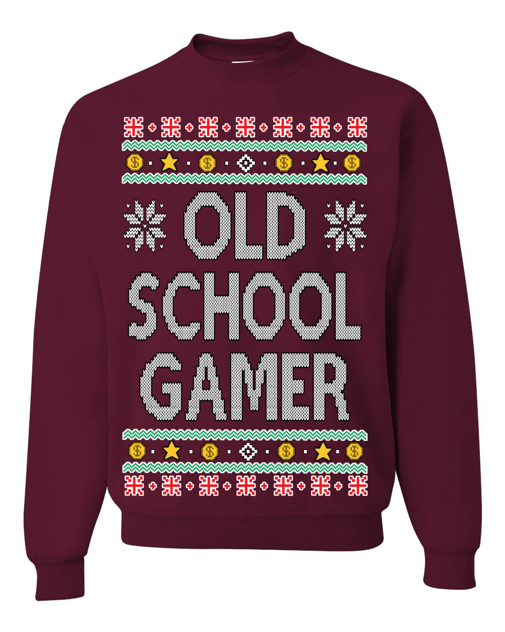 Classic Old School Gamer Video Game Fan Funny Ugly Christmas Sweater Crewneck Sweatshirt