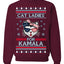 Cat Ladies for Kamala USA Glasses, Harris Tim Walz 2024 Cute USA Glasses Bow Ugly Christmas Sweater Crewneck Sweatshirt