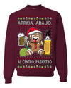 Arriba Abajo Al Centro Pa'Dentro Cheers to Health Salud Ugly Christmas Sweater Crewneck Sweatshirt