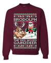 Brodolph Santa Working Out Gym the Red Nosed Gainzdeer Ugly Christmas Sweater Unisex Crewneck Graphic Sweatshirt