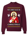Put Christ Back In Christmas Ugly Christmas Sweater Unisex Crewneck Sweatshirt