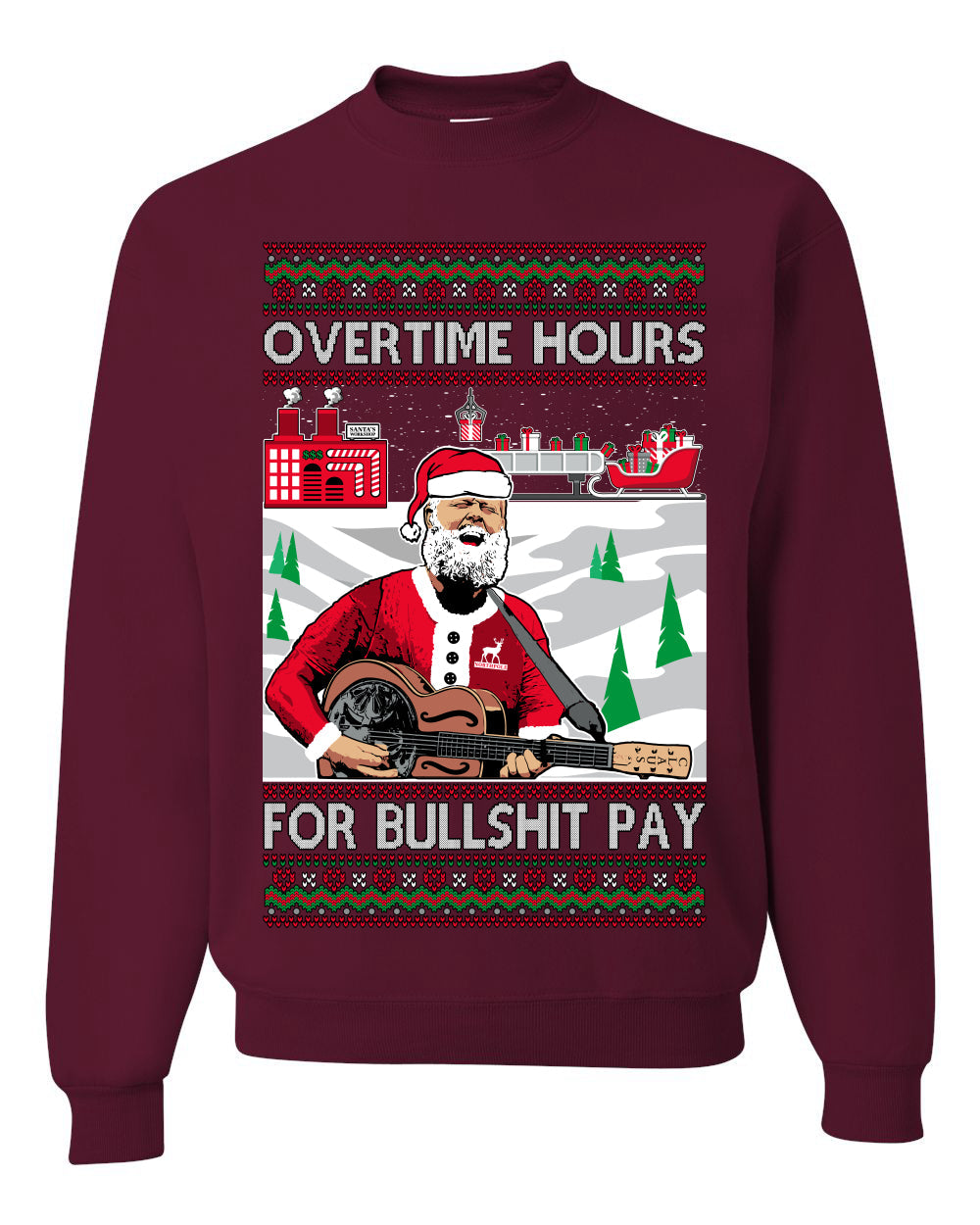 Overtime Hours Rich Men North of Richmond Ugly Christmas Sweater Unisex Crewneck Sweatshirt