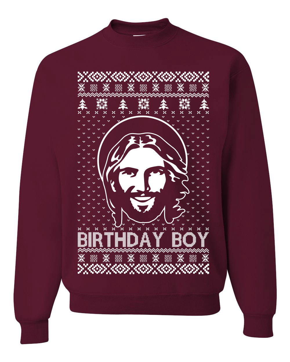 Birthday Boy Jesus Christ Ugly Christmas Sweater Unisex Crewneck Sweatshirt