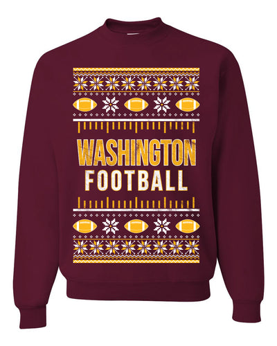 City of Washington DC American Football Fantasy Fan Ugly Christmas Sweater Unisex Crewneck Sweatshirt