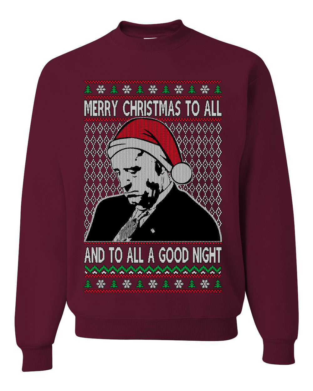 Sleepy Joe Merry Xmas To All And All A Good Night Ugly Christmas Sweater Unisex Crewneck Sweatshirt