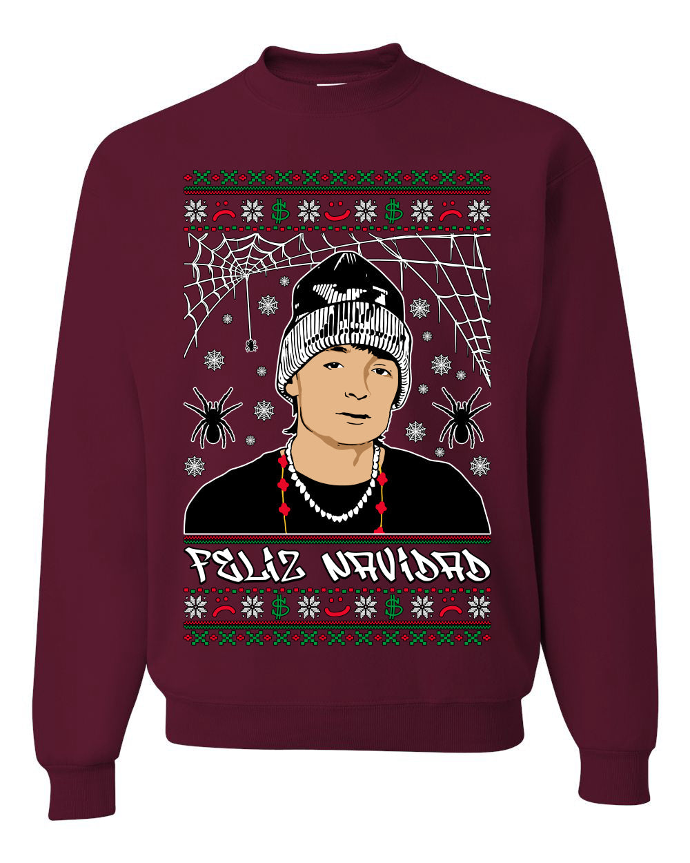 Peso Feliz Navidad Pluma Ugly Christmas Sweater Unisex Crewneck Sweatshirt