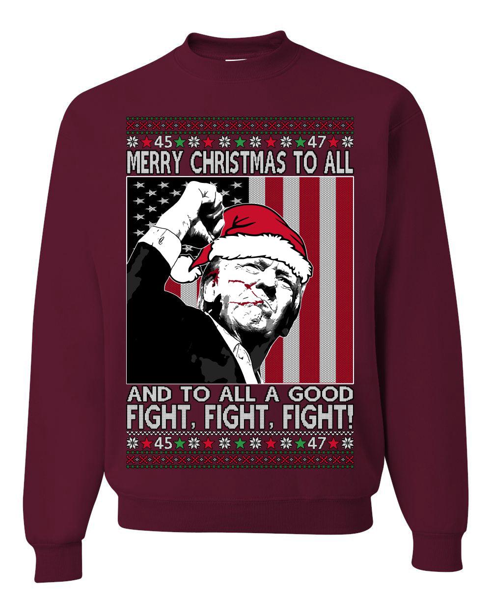 Merry Christmas to All a Good Fight | Santa Donald Trump Ugly Christmas Sweater