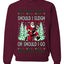 Should I Sleigh Or Should I Go, 80s Rock n' Roll Song, Electric Guitar, Ugly Christmas Unisex Sweater, Crewneck Sweatshirts