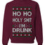 Ho Ho I'm Drunk, Funny Humor Christmas Unisex Sweater, Ugly Christmas Crewneck Sweatshirts