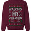 Walking HR Violation, Funny Office Humor Christmas Unisex Sweater, Ugly Christmas Crewneck Sweatshirts