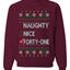 Funny Meme List Naughty, Nice, 41, Ugly Christmas Unisex Sweater, Crewneck Sweatshirts