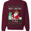 Merry Christmas Y'all Christmas Sweater,Unisex Ugly Christmas Crewneck Sweatshirts