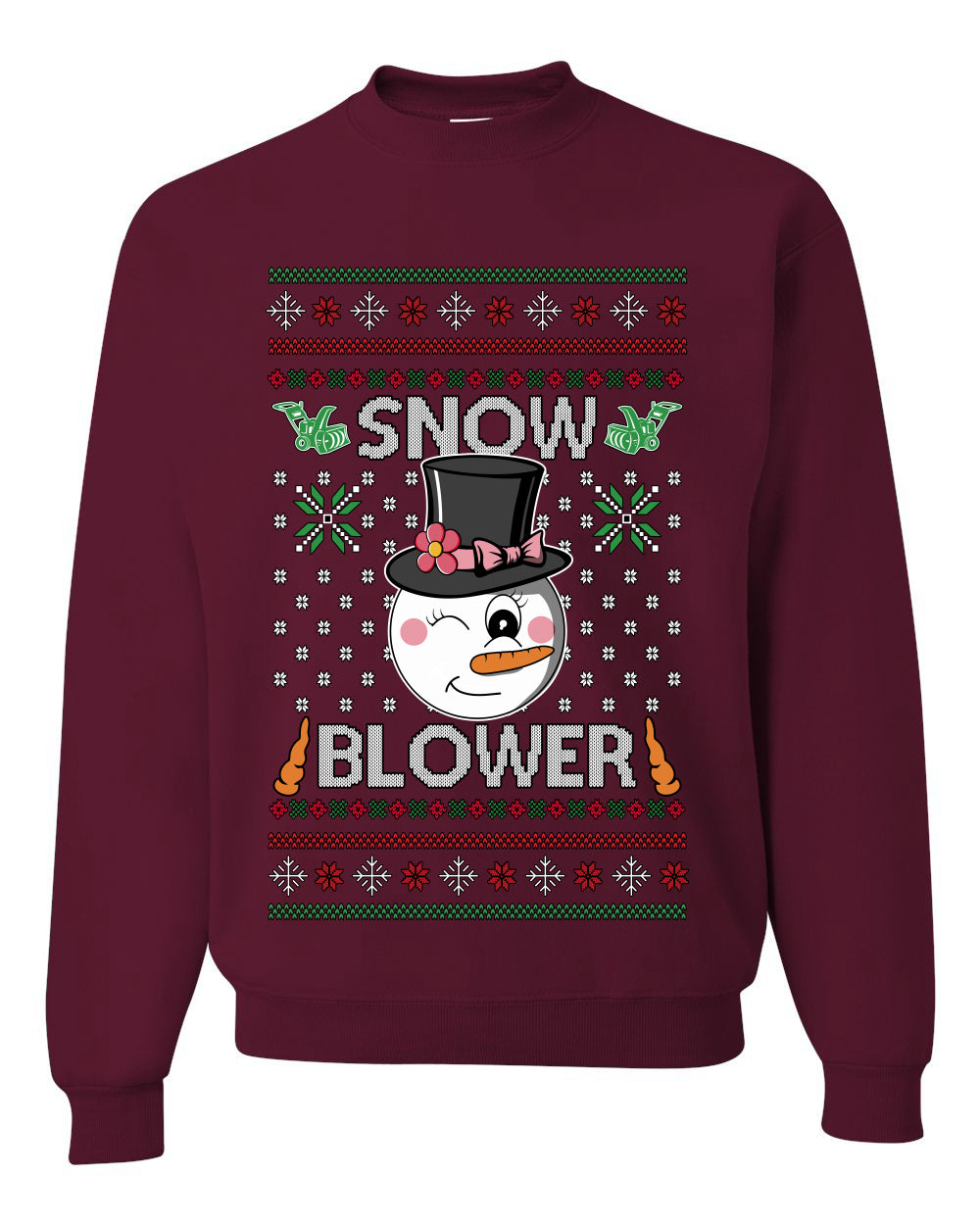 Snow Blower, Funny Unisex Ugly Christmas Crewneck Sweatshirts