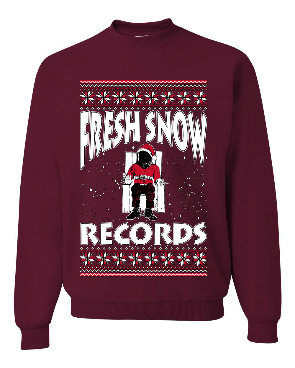 Fresh Snow Records Hip Hop Parody, Unisex Ugly Christmas Sweater, Crewneck Sweatshirts