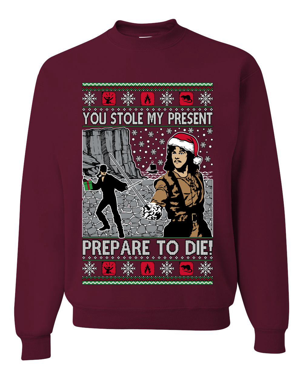 You Stole My Present Prepare To Die Cult Classic, Unisex Ugly Christmas Sweater, Crewneck Sweatshirts