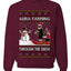 Aura Farming Through The Snow Meme, Unisex Ugly Christmas Sweater, Crewneck Sweatshirts