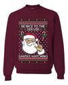 Be Nice To The Server Santa's Watching, Unisex Ugly Christmas Sweater, Crewneck Sweatshirts