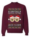 Christmas Festivi-Titties Are My Favorite, Unisex Ugly Christmas Sweater Crewneck Sweatshirts