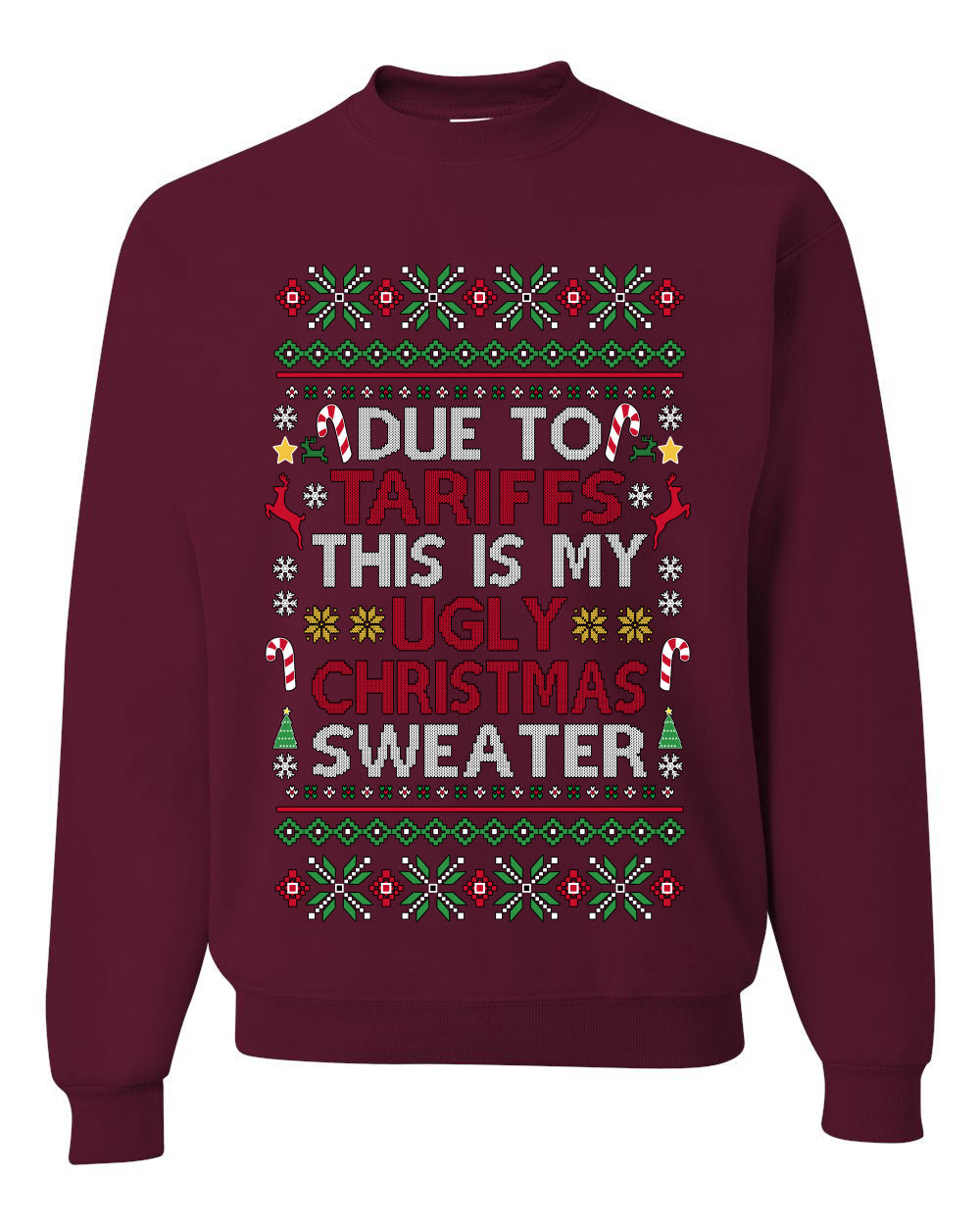 Due To Tariffs This Is My Ugly Christmas Sweater, Unisex Crewneck Sweatshirts