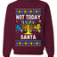 Not Today Santa Menorah Hanukkah, Unisex Ugly Christmas Sweater, Crewneck Sweatshirts