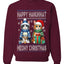 Happy Hanukkat Meowy Christmas, Unisex Ugly Christmas Sweater, Crewneck Sweatshirts