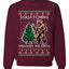 Squatching Through The Snow Bigfoot, Unisex Ugly Christmas Sweater Crewneck Sweatshirts