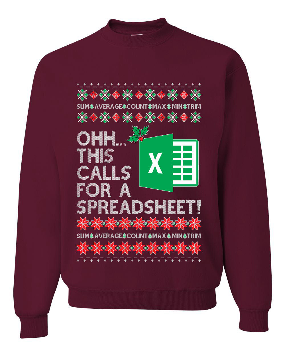 Ohh This Calls For A Spreadsheet Office, Unisex Ugly Christmas Sweater Crewneck Sweatshirts