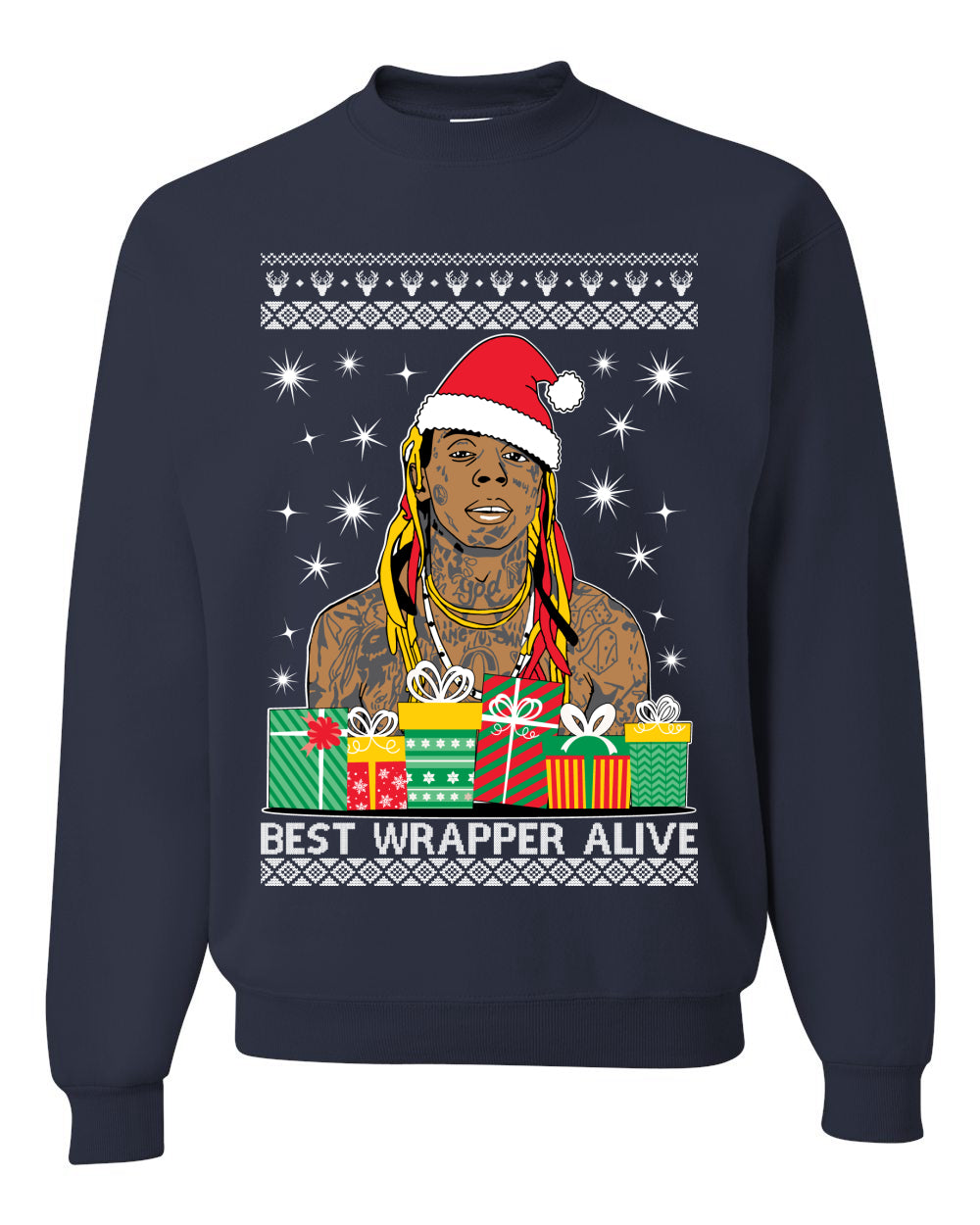 Favorite Wrapper Lil Wayne  Ugly Christmas Sweater Unisex Crewneck Sweatshirt