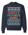 Santa's Favorite Homo Ugly Christmas Sweater Unisex Crewneck Sweatshirt