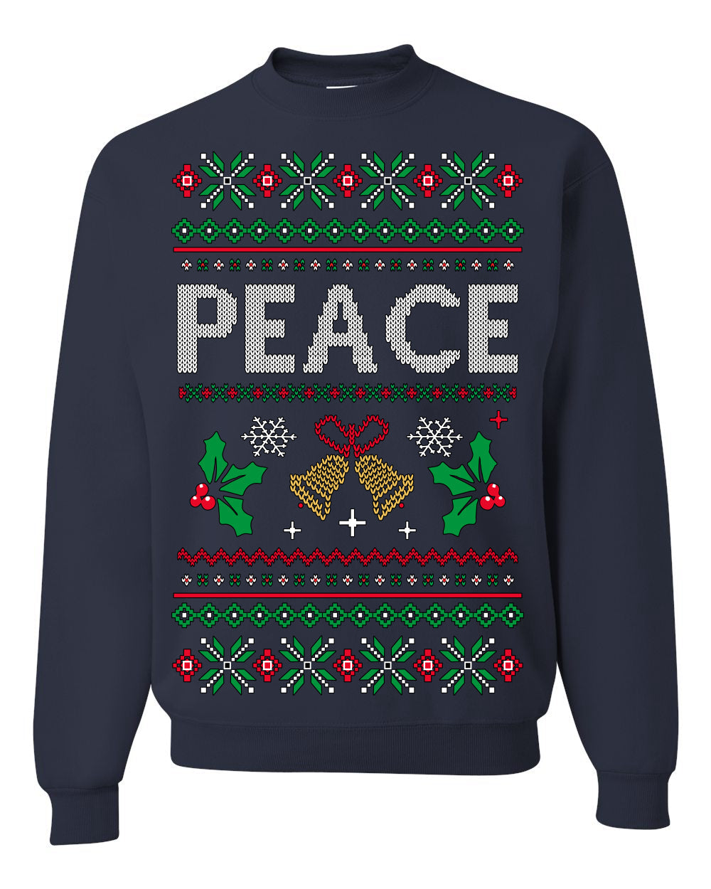 Peace Ugly Christmas Sweater Crewneck Sweatshirt